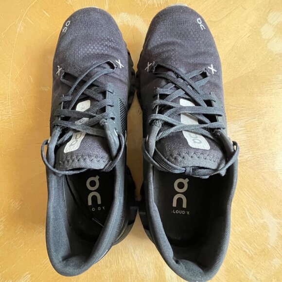 On Running Cloud X 3 Sneakers  Black 6 Women's Size 8.5 Pre-Owned - Picture 3 of 4